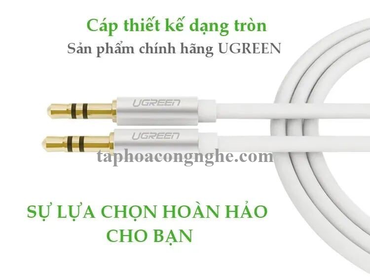 Ugreen 10767 5M màu Trắng Cáp âm thanh 2 đầu 3.5mm dương AV119 30010767